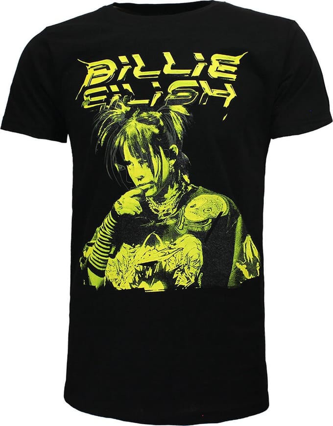 Billie Eilish Illustrated T-Shirt - Officiële Merchandise - L