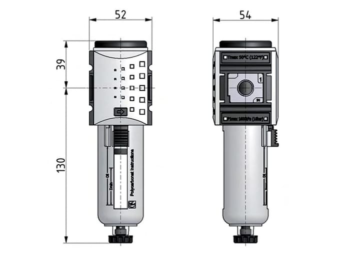 Microfilter 0.01micron G3/8'' 350l/min Auto Polycarbonaat Futura 1