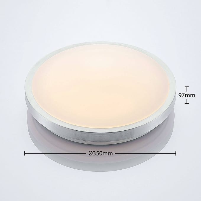Lindby LED plafondlamp Emelie, Ø 35 cm, aluminiumkleurig, metaal