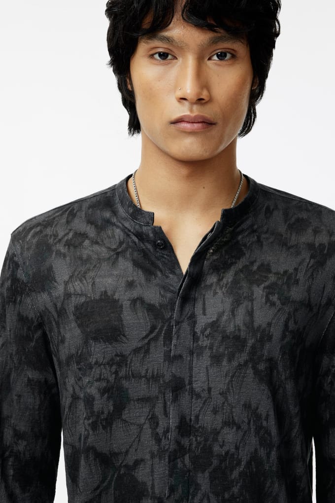 John Varvatos Aurelio Regular Fit Ls Angled Collar Shi Iron Grey Größe: XS | Casual hemden Outlet | Herren | Grau