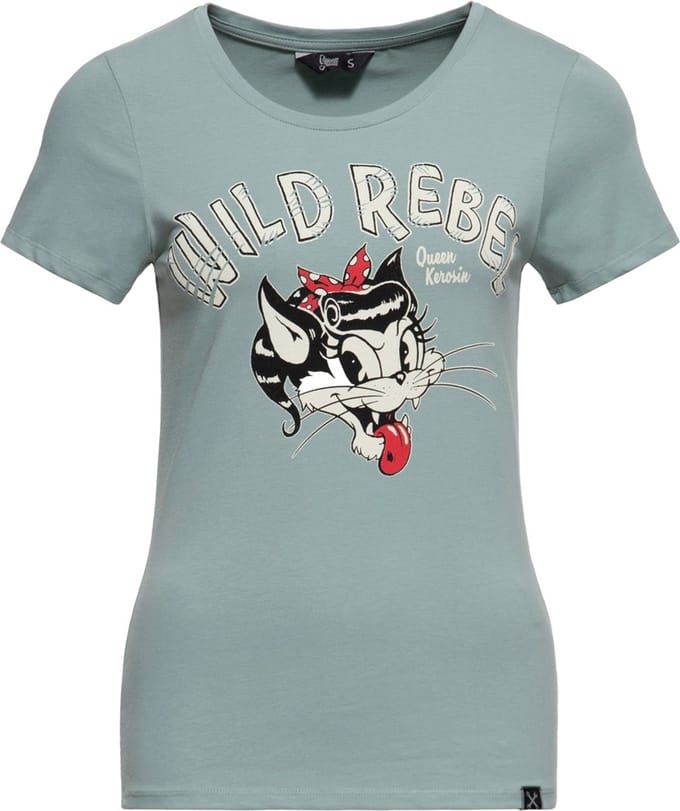 Queen Kerosin dames-T-shirt met print ''Wild Rebel'' QKI11005