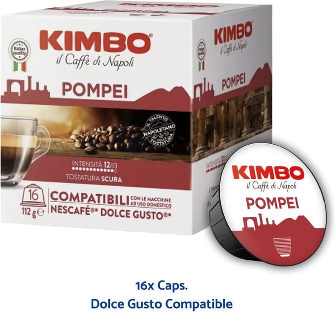 Kimbo - Pompei Espresso Koffie - Dolce Gusto Koffiecups 16st.