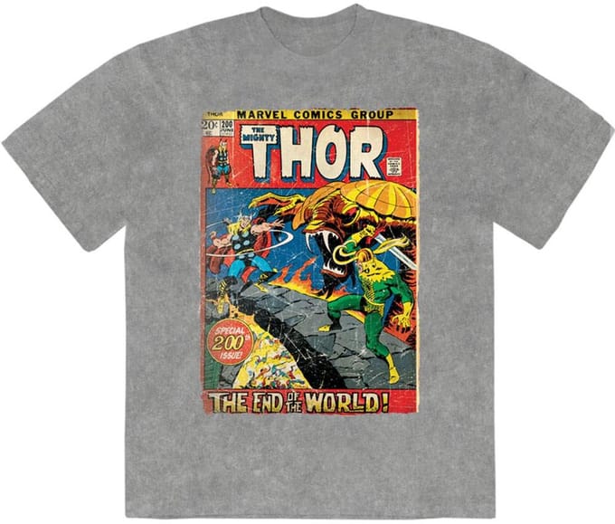 Marvel Thor - End Of The World Heren Tshirt - L - Grijs