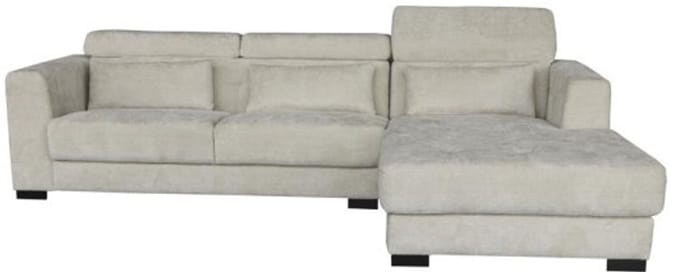 Tower Living Brighton 3-AL + Chaise R - fabric XS85 15 Ivory