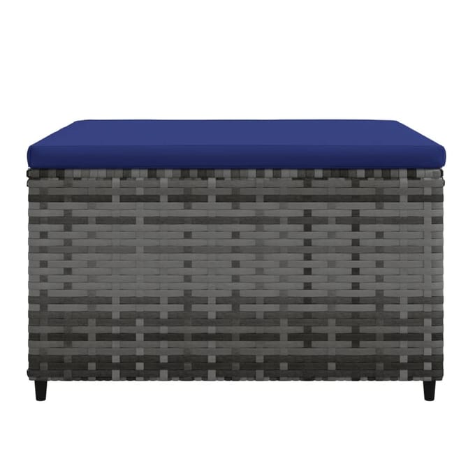 vidaXL - Voetensteun - met - kussen - poly - rattan - grijs