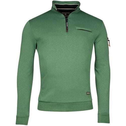 Baileys Trui Sweat Half Zip Doubleface Interlock Midden Groen / male