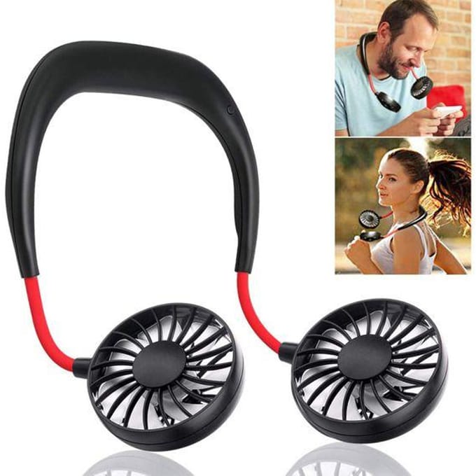 Ventilateur personnel - AUCUNEARY - Mini ventilateur - Rechargeable par USB - Design casque - Noir noir