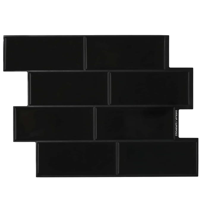 vidaXL - Subway - tegel - 20 - st - Zwart - 29 - x - 21 - cm - Polyurethaan - en - PET