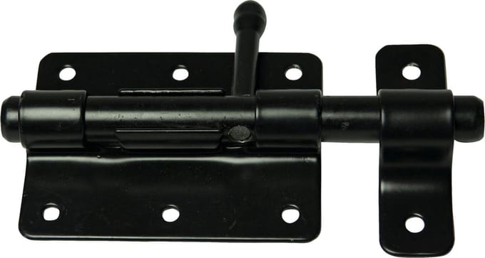 Mejawa - Plaatgrendel - Schuifgrendel - Stift 12mm - 80x55mm - Zwart