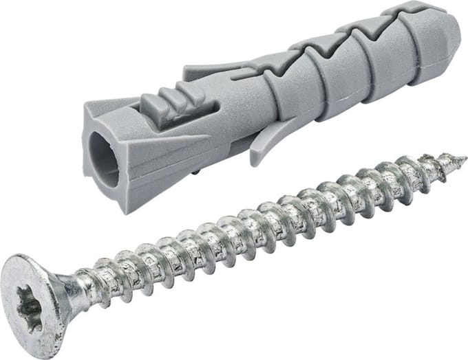 Schroef en plugset Homefix 3.5 x 30 mm schroef en 5 x 25 mm plug. 10 stuks.