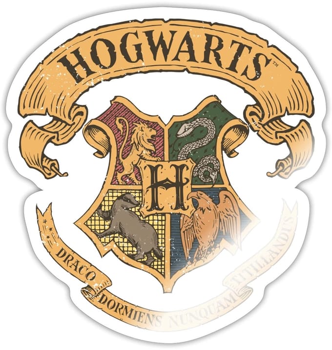 Harry Potter Zweinstein Wapenschild Hogwarts Sticker maat S (10 x 10 cm)