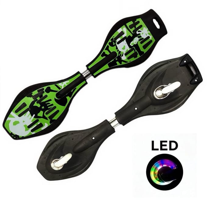 Groen wave board LED waveboards skateboard met licht StreetSurfing Board Wave Props gratis draagtas