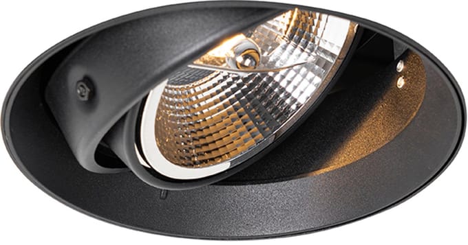 QAZQA Moderne inbouwspot zwart GU10 AR111 rond trimless - Oneon