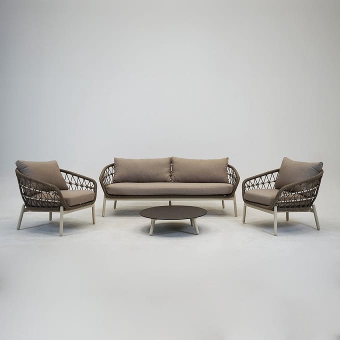 Loungeset Dakota 4 dlg Bruin
