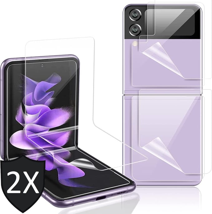 Screenprotector geschikt voor Samsung Galaxy Z Flip 3 - PET Screen Protector - 2 Stuks