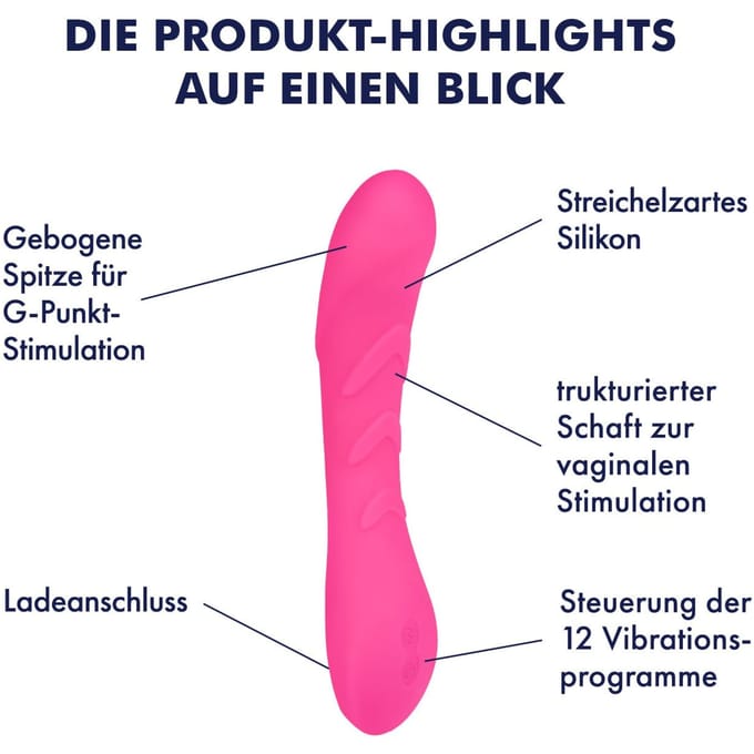 G-spot vibrator van siliconen met structuur, 18 cm