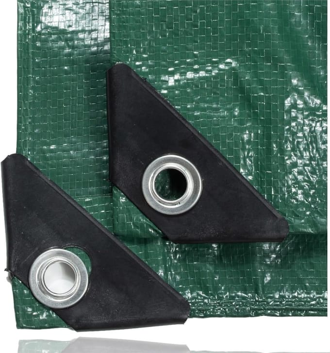 6 Stuks Groene Afdekzeilen 10m x 10m Met Ringen 200 g/m² Waterdicht