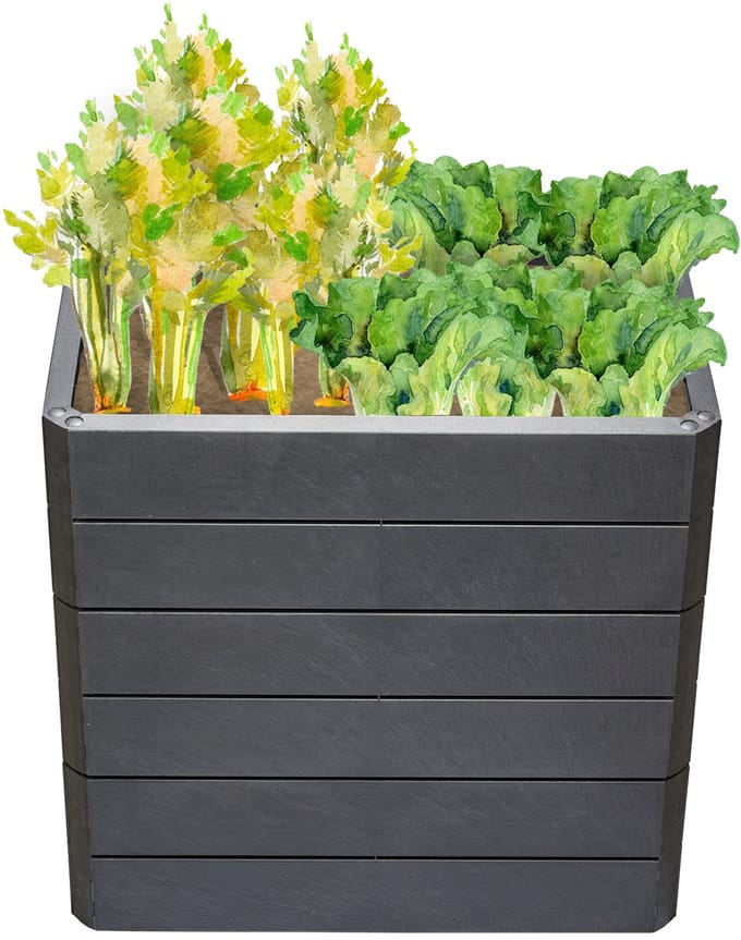 GARANTIA ERGO QUADRO M 75 verhoogd bed Stone, incl. FLORA