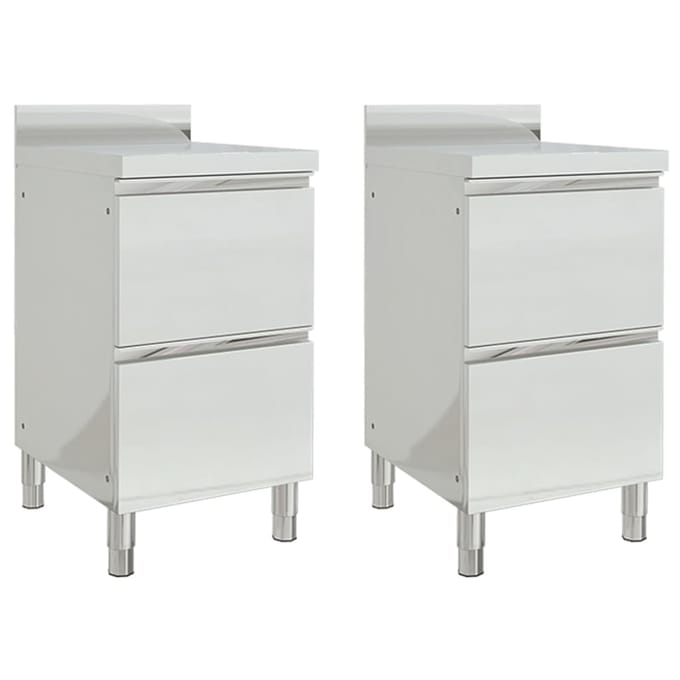 vidaXL - Commerciële - keukenkasten - met - 2 - lades - 2 - stuks - 50x60x96 - cm