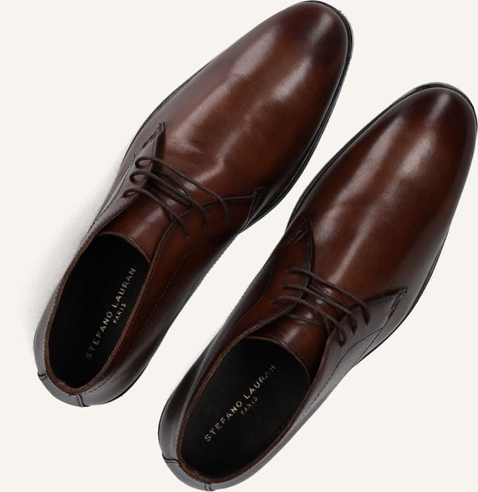 STEFANO LAURAN 92301 Veterschoenen - Heren - Cognac - Maat 46