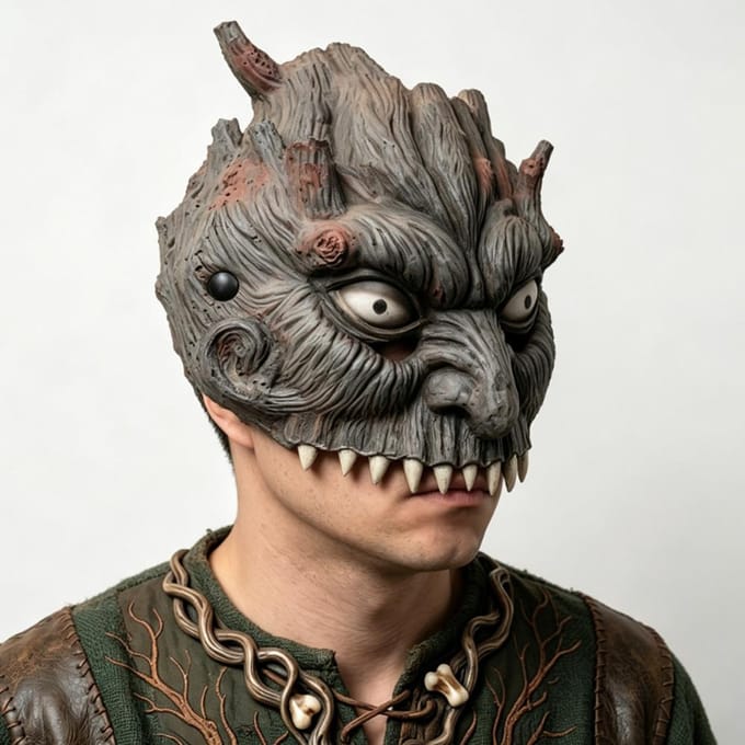 Boombast horror halfgelaatsmasker One size fits all adults grijs