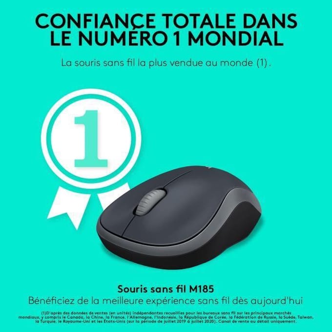 Logitech M185 Muis Radiografisch Optisch Grijs 3 Toetsen 1000 dpi