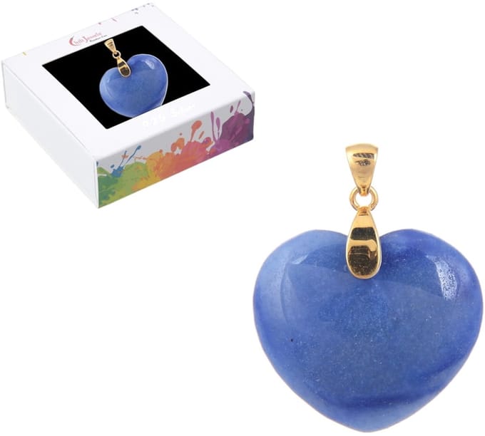 Hanger Blauwe Kwarts hart verguld