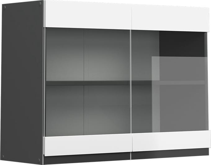 Vicco R-Line Glazen keukenkast – 80 cm J-vorm Wit