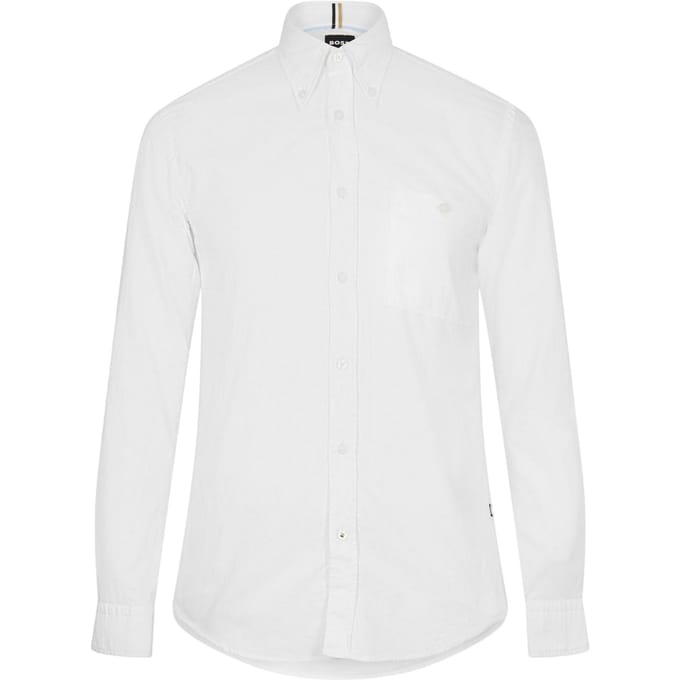 Boss Effen Oxford-overhemd met knoopsluiting voor heren (Wit)