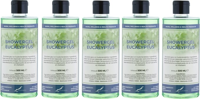 Douchegel Eucalyptus 500 ml - met klepdop - set van 5 stuks - Showergel