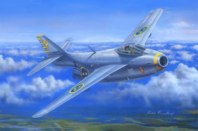 HobbyBoss Modelbouwpakket Militaire voertuigen - 81746 J-29B Tunnan Flying Barrel Plastic - 1:48 - Modelbouw