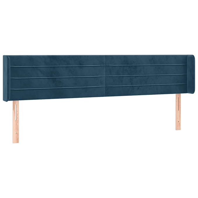 vidaXL - Hoofdbord - LED - 183x16x78/88 - cm - fluweel - donkerblauw