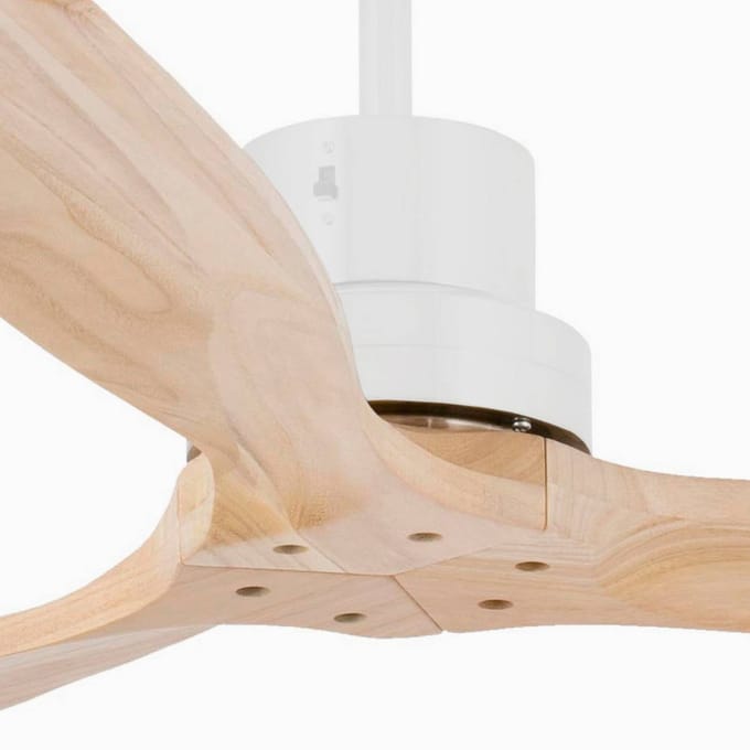 Faro Barcelona 33561DC Lantau L plafondventilator wit/grenenhout 132 cm - Afstandsbediening - Stille en zuinige DC-motor - 6 snelheden - zomer en winterstand