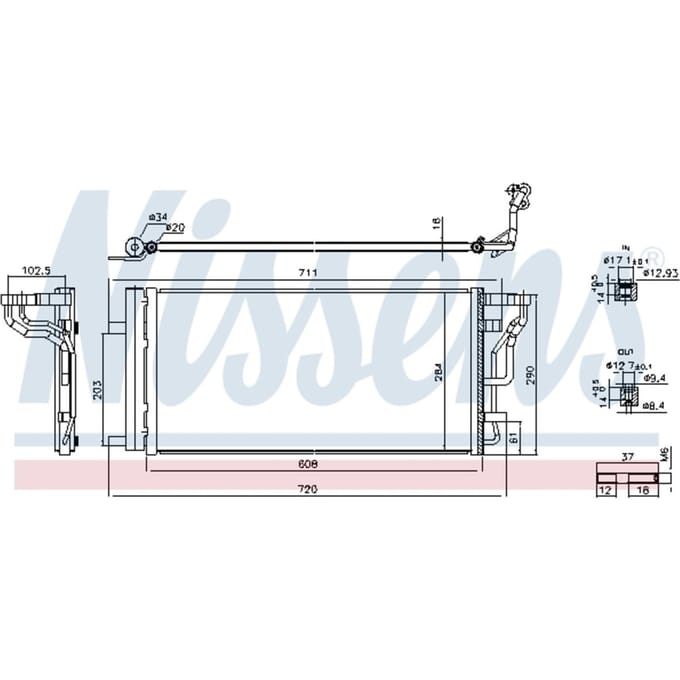 Condensator, airconditioning NISSENS 941289