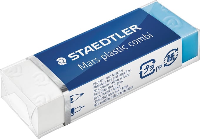 Staedler gum Mars Plastic Combi, ft 65 X 23 X 13 mm 20 stuks