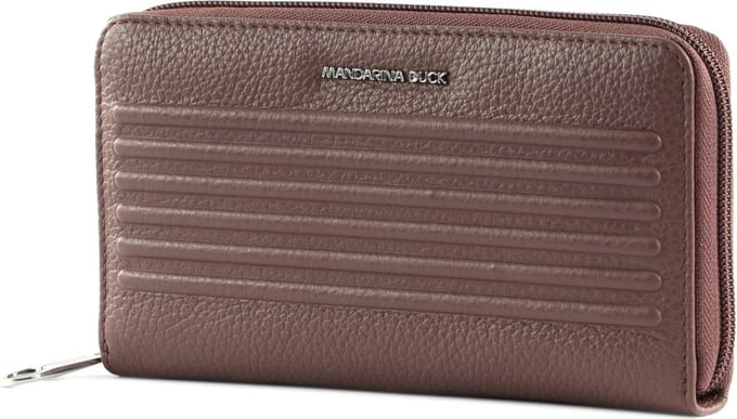 MANDARINA DUCK Leren Portemonnee I-Con Wallet Balsamic Bruine