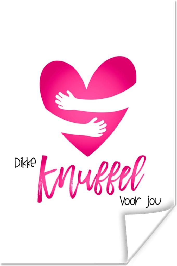 Poster Get well soon - Spreuken - Hartje - Knuffel - 40x60 cm
