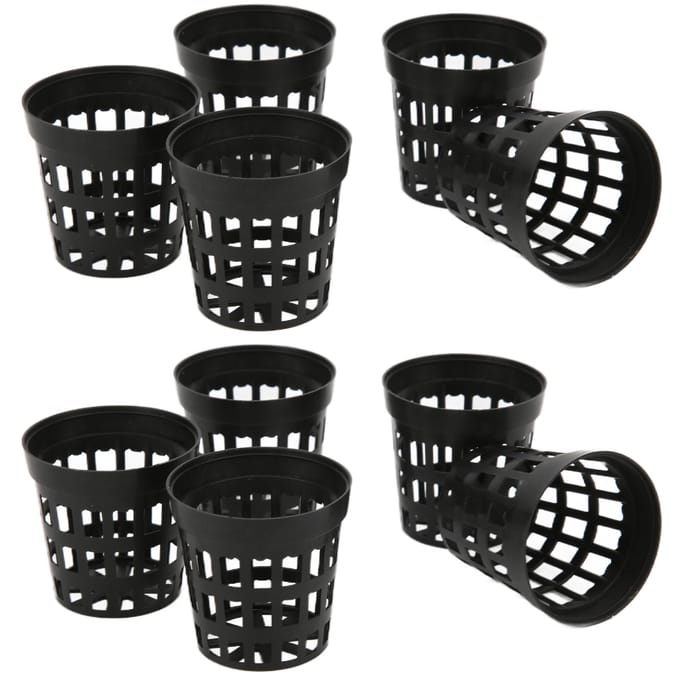 Lot de 10 paniers de plantation en plastique pour aquarium Large black