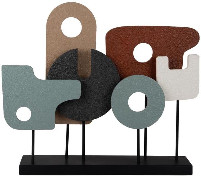 Present Time Ornament Abstract Art - Multicolor - 36x10x44.5cm - Scandinavisch - MDF