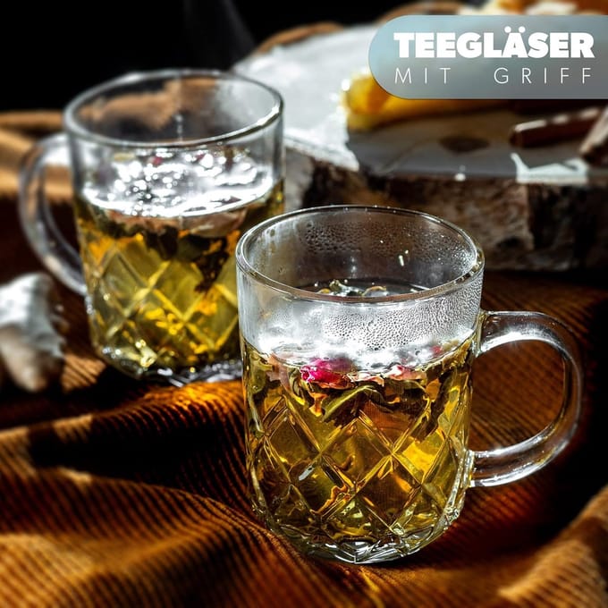 Theeglazenset – premium kwaliteit – luxe glazen koffie set van 12