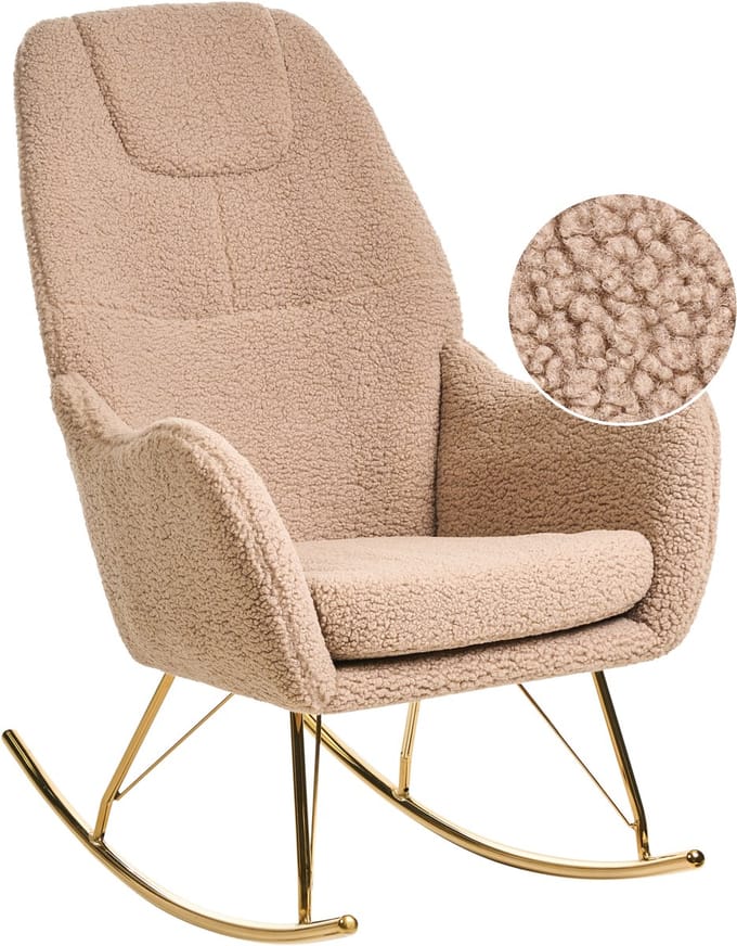 GULSELE - Schommelstoel - Beige - Bouclé