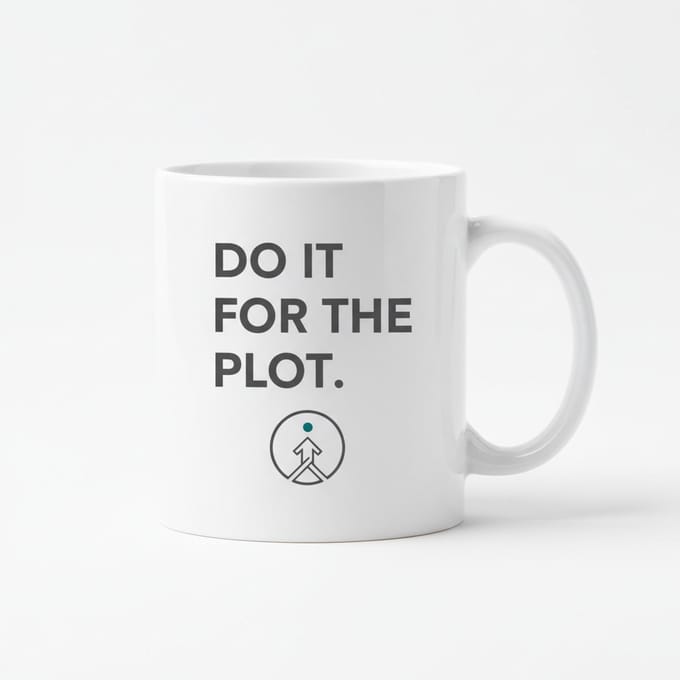 Motiverende Tekst Koffiemok 330 ml – “Do It for the Plot” Minimalistische Keramische Mok
