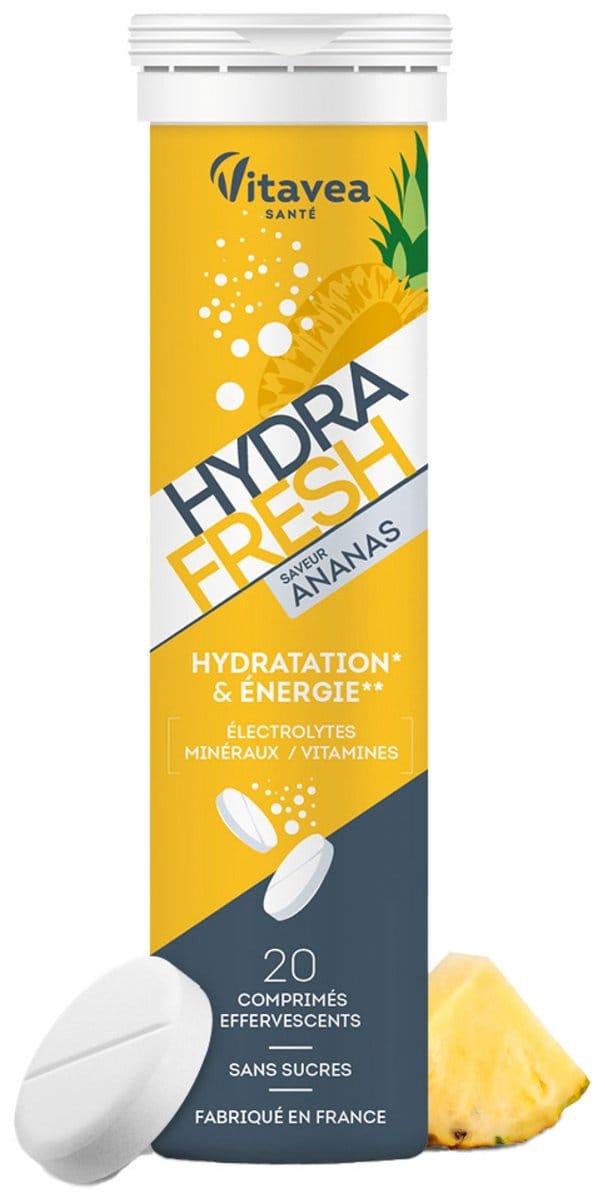 Vitavea Hydrafresh Hydratatie & Energie 20 Bruistabletten (Smaak : Ananas)