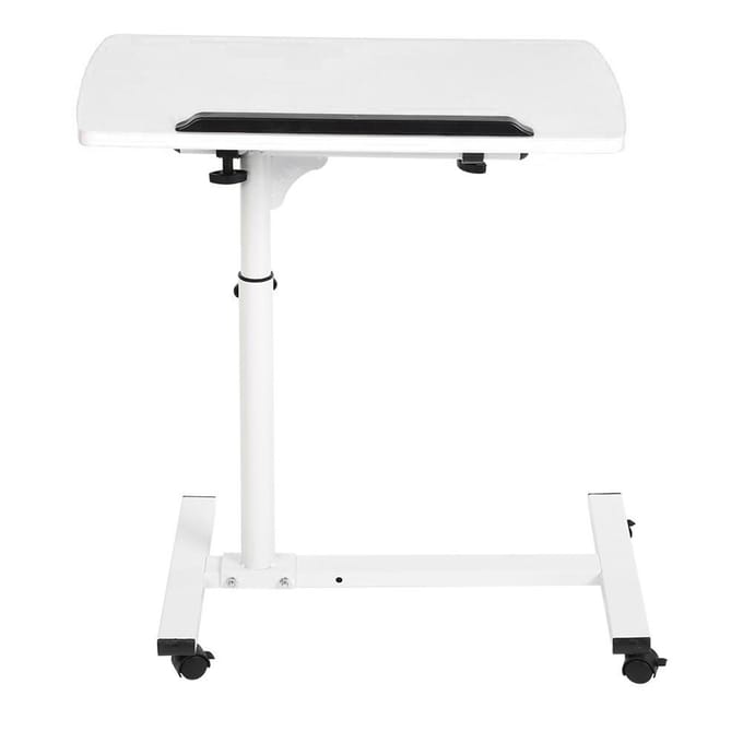 Draagbaar Multifunctioneel Verwijderbaar Laptop Bureau met Wielen Bed Sofa Boeken Snack Wit wit