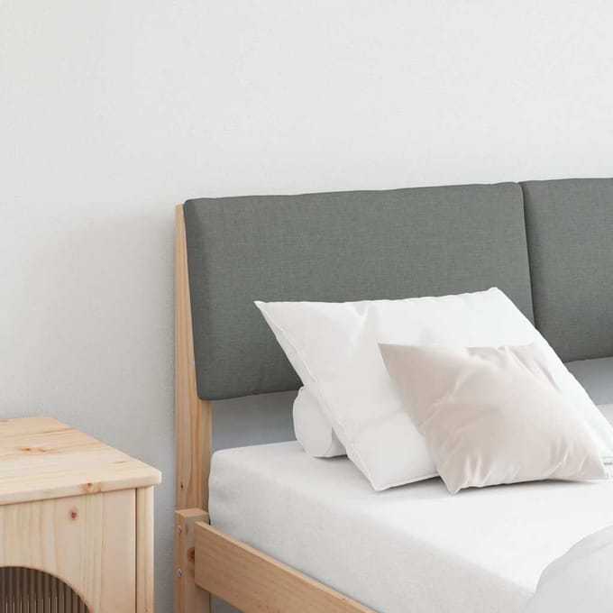 vidaXL - Gestoffeerd - hoofdbord - Donkergrijs - 120 - cm - Massief - grenenhout