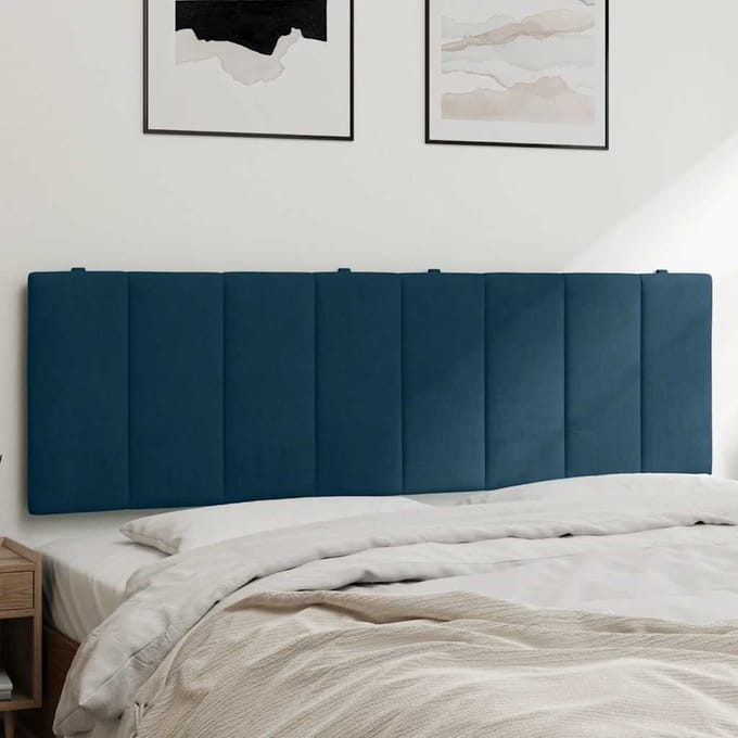 vidaXL - Hoofdbordkussen - "Hanko" - 160 - cm - fluweel - blauw