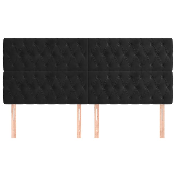vidaXL - Hoofdbord - zwart - 180x7x118/128 - cm - fluweel