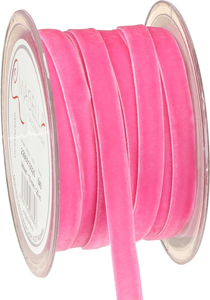 Fluwelen lint decoratief lint cadeaulint fluweel roze 10mm 20m