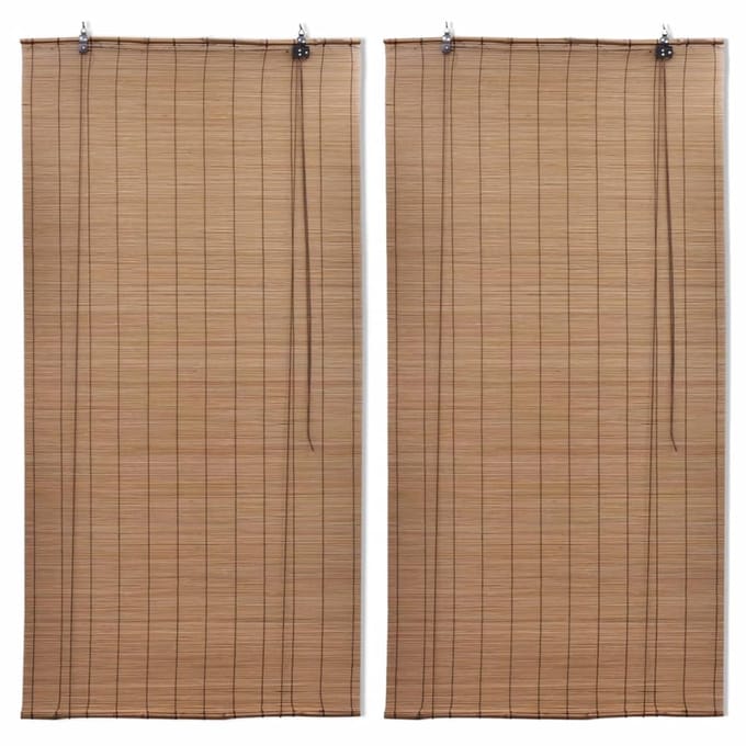 vidaXL - Rolgordijnen - 2 - st - 100x160 - cm - bamboe - bruin