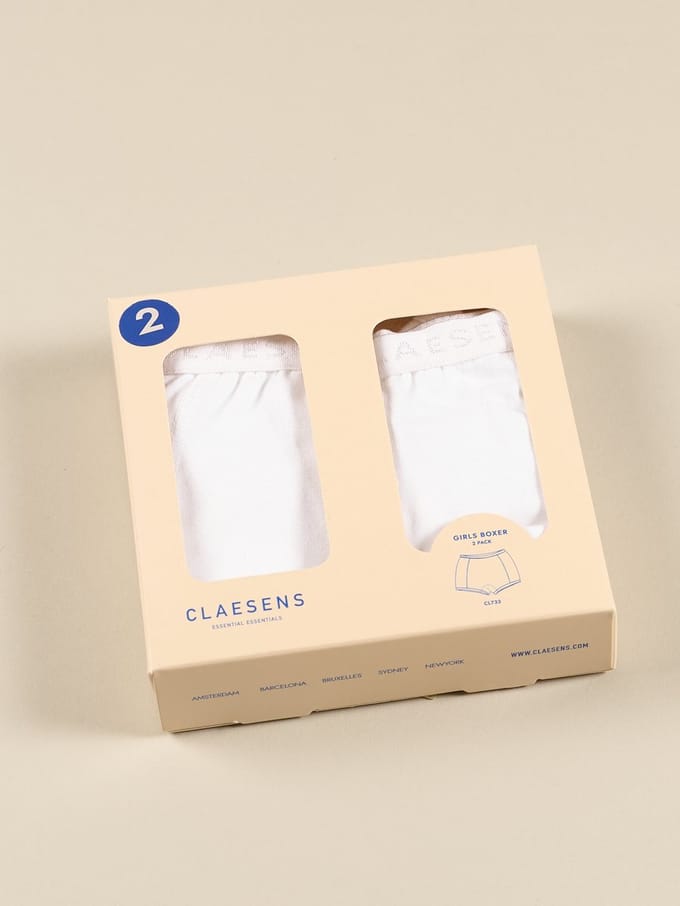 Claesen's® - Meisjes Boxershort 2-Pack WitCL 733-White-10